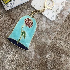 NWT Disney Beauty and the Beast Princess Belle Enchanted Rose Large Bag Charm
